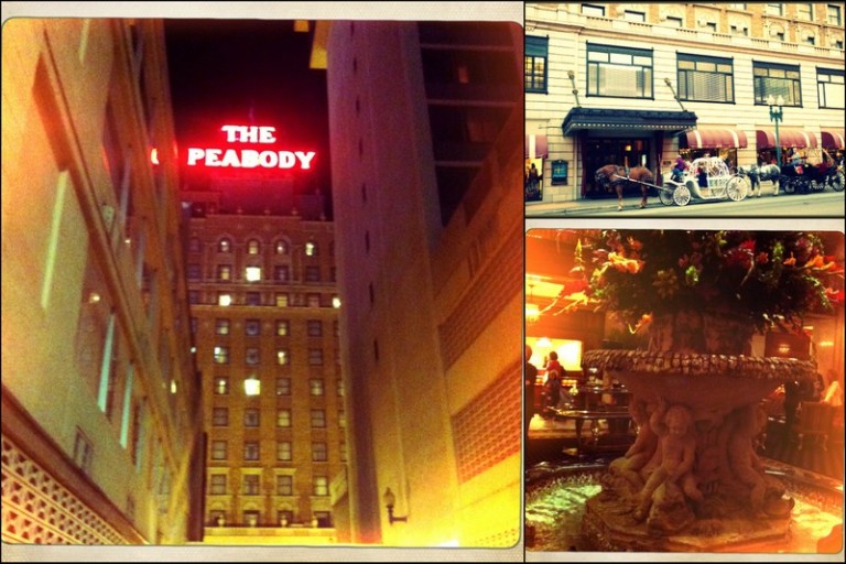 Peabody Hotel; front; lobby fountain